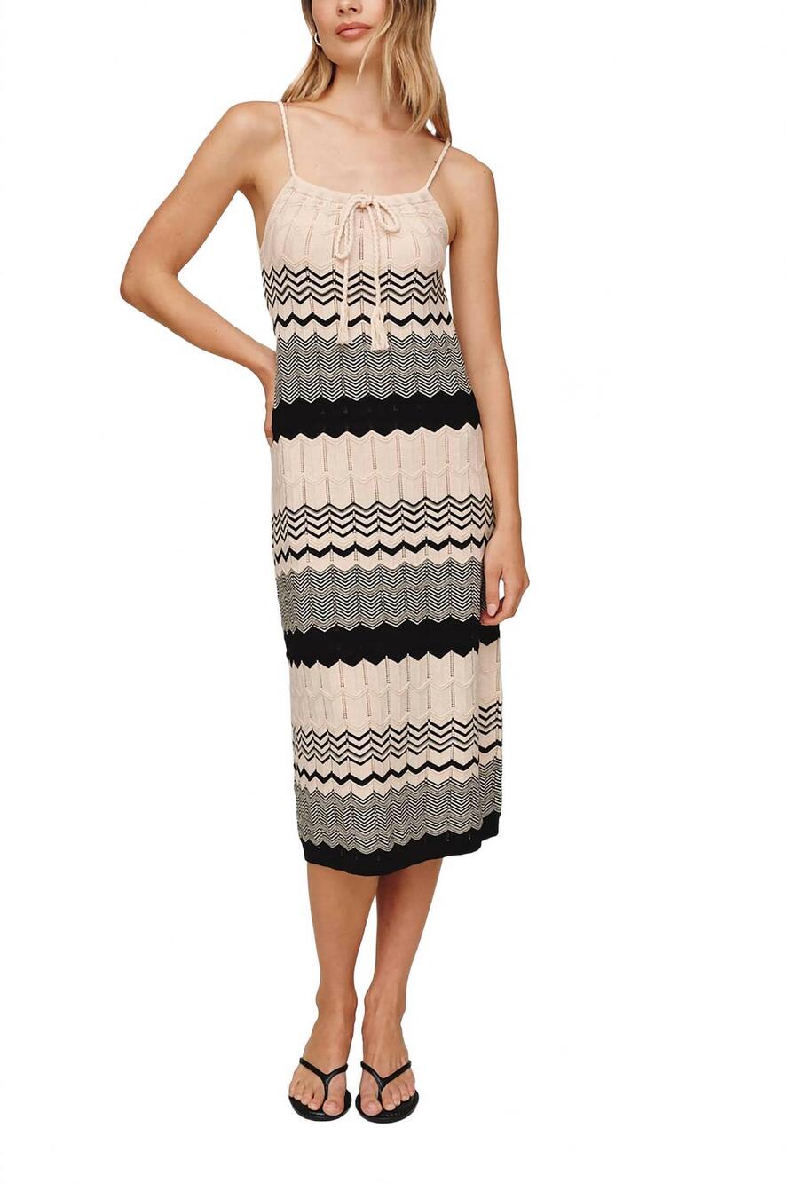 NEW BELLA DAHL midi knit dress in summer chevron